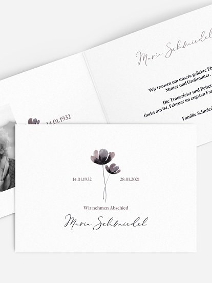 Trauerkarte Abschied nehmen