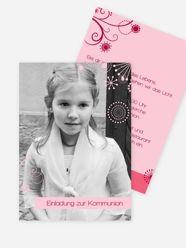 Kommunionseinladung Sternblume