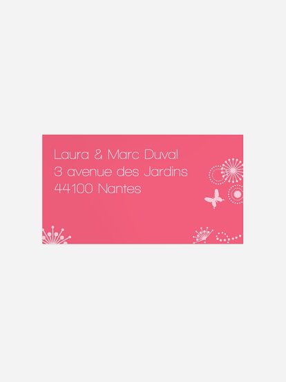 Étiquette destinataire naissance Fleur étoilée