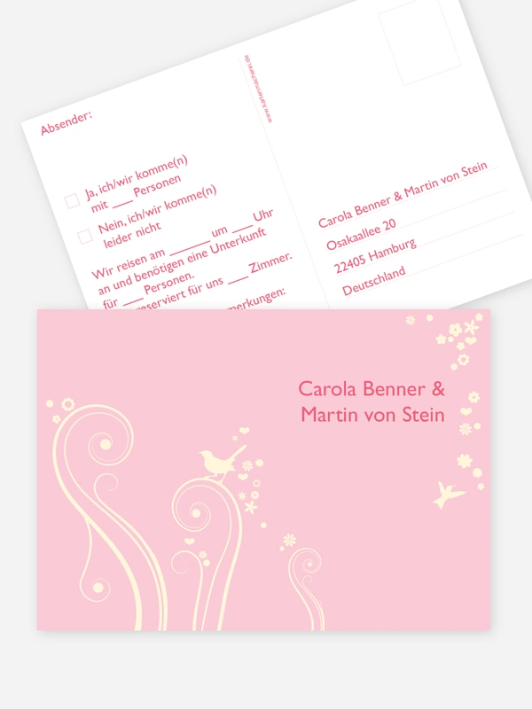 Antwortkarte Hochzeit Blumenzauber