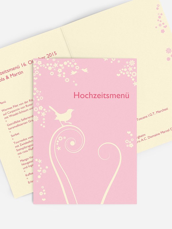 Menükarte Hochzeit Blumenzauber