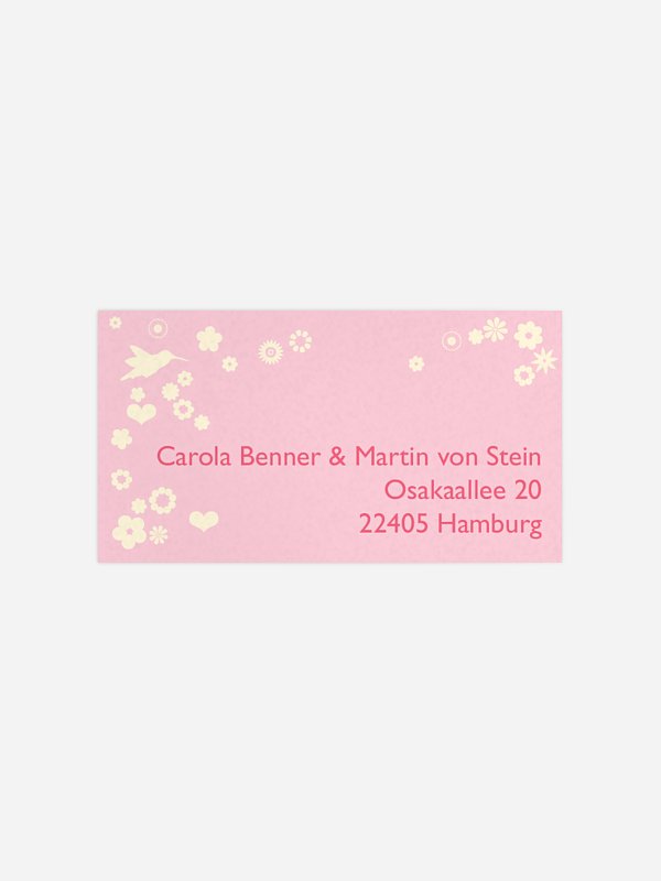 Empfängeraufkleber Hochzeit Blumenzauber