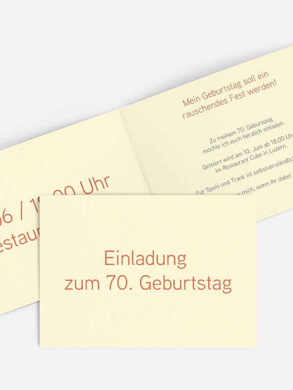 Einladung 70. Geburtstag Farbreich