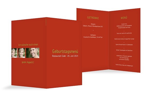 Menükarte Geburtstag Farbreich