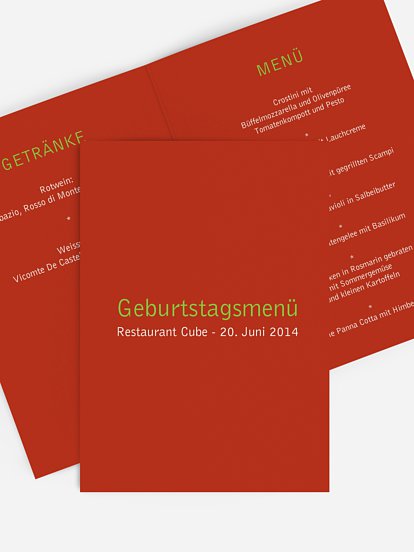 Menükarten zum Geburtstag stilvolle Karten in 12 Tagen