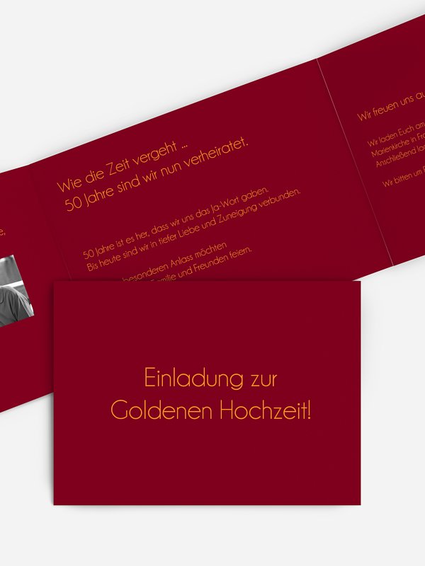Einladung zur Goldenen Hochzeit Farbreich