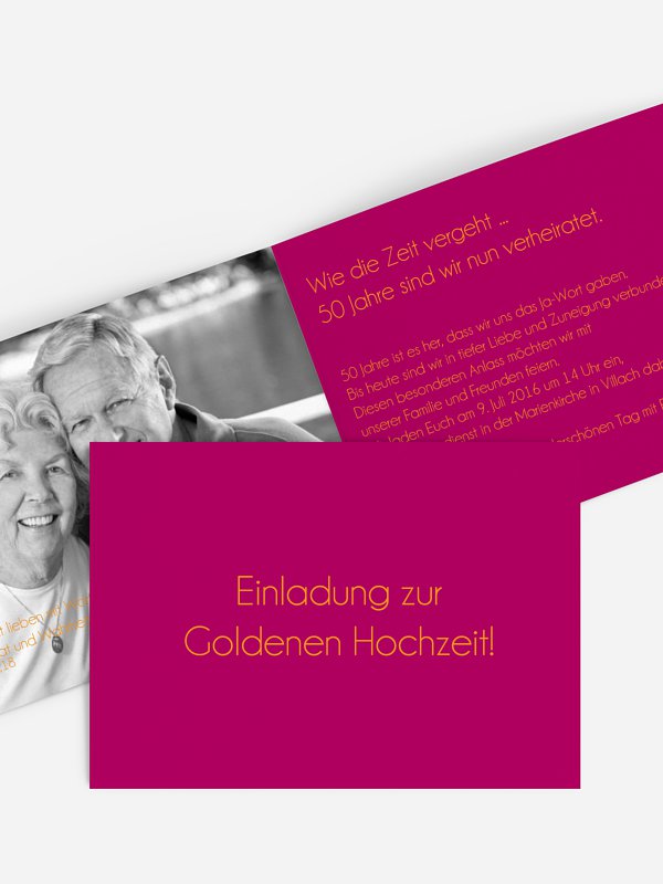 Einladung zur Goldenen Hochzeit Farbreich