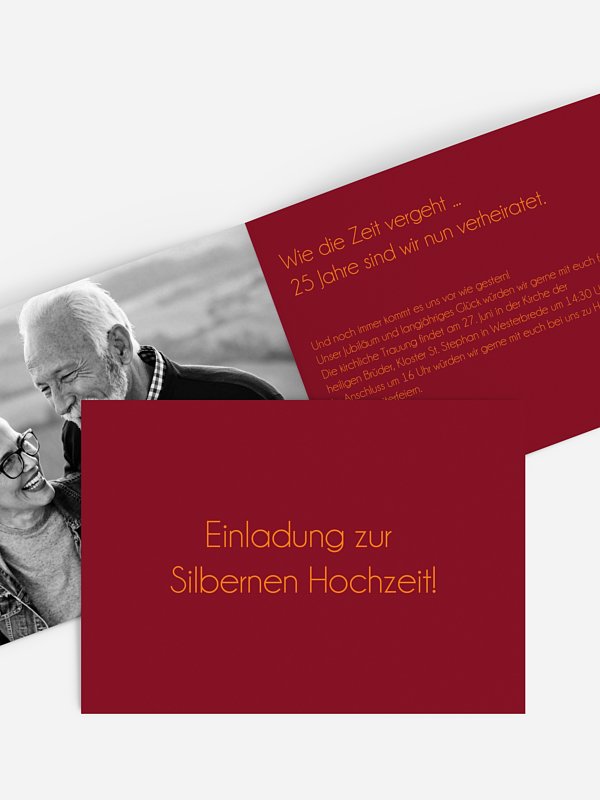 Einladung zur Silberhochzeit Farbreich