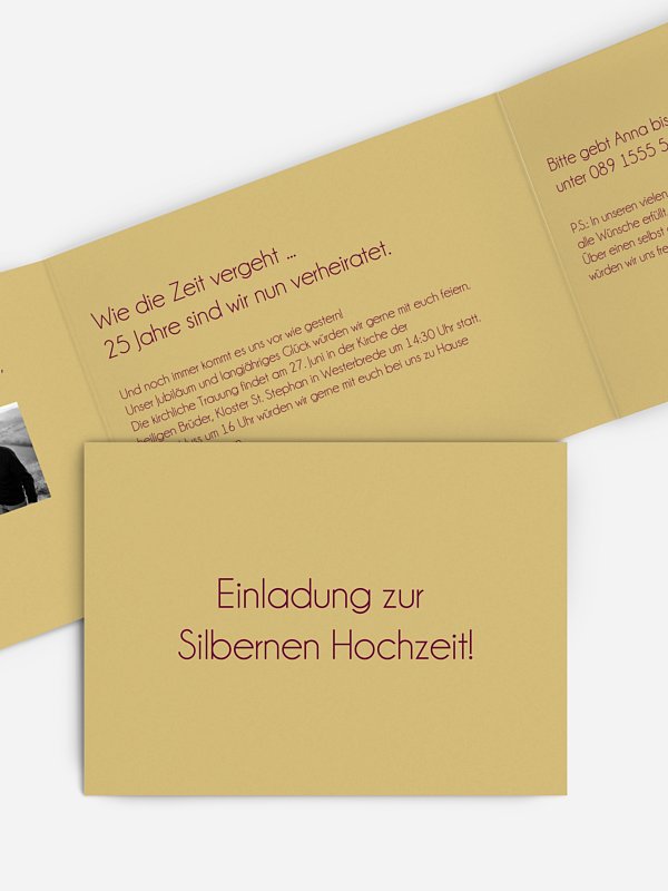 Einladung zur Silberhochzeit Farbreich
