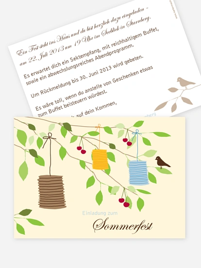 Partyeinladung Lampions