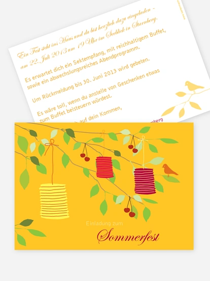 Partyeinladung Lampions