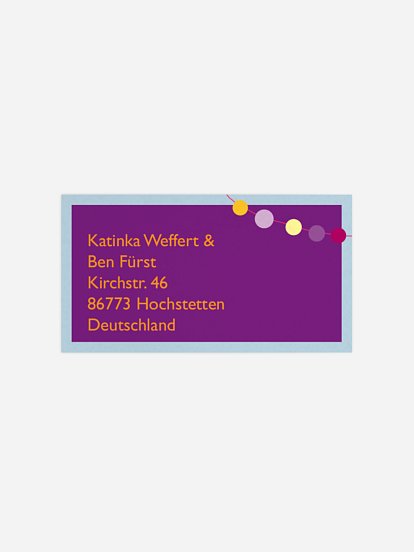 Empfängeraufkleber Party Lampenkette