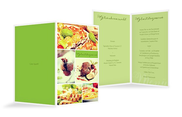 Menükarte Geburtstag Fotowand