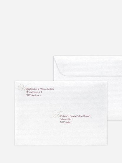 Bedruckter Briefumschlag Hochzeit Fotowand