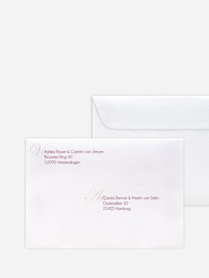 Bedruckter Briefumschlag Hochzeit Fotowand