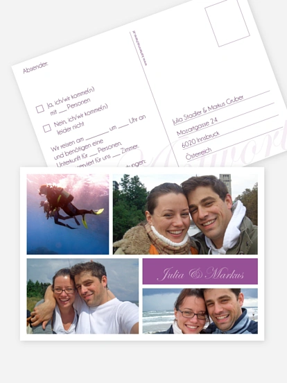 Antwortkarte Hochzeit Fotowand