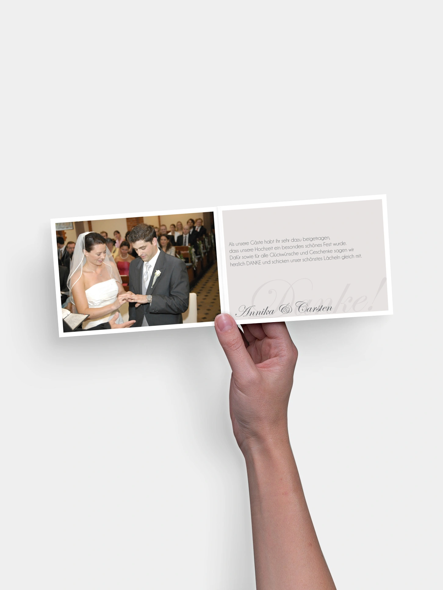 Dankeskarte Hochzeit Fotowand