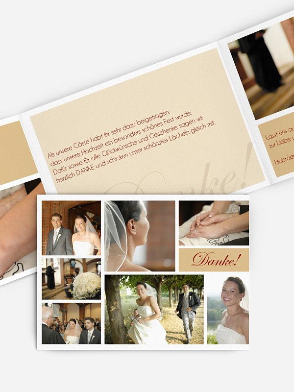Dankeskarte Hochzeit Fotowand