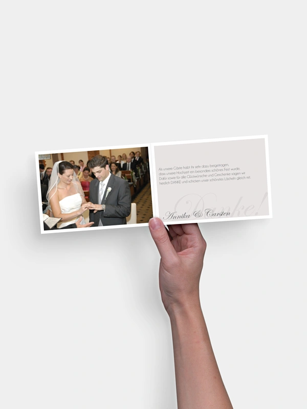 Dankeskarte Hochzeit Fotowand