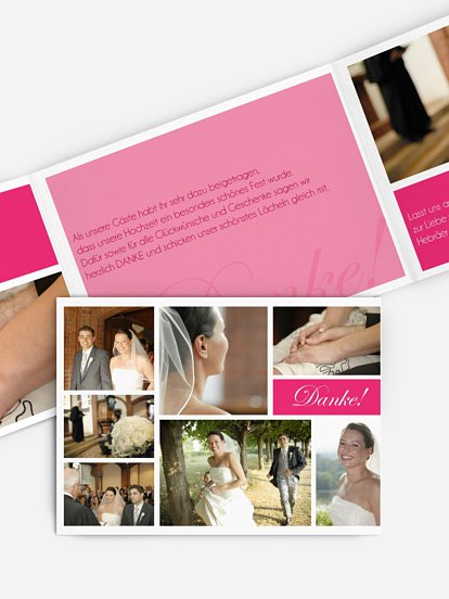 Dankeskarte Hochzeit Fotowand