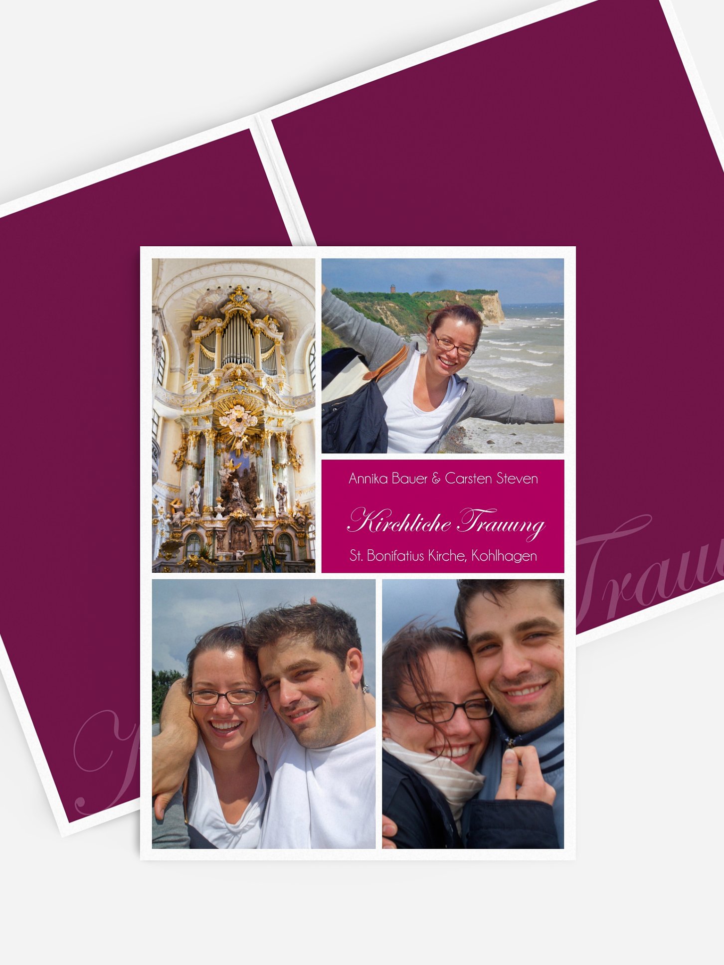 Kirchenheft Hochzeit Fotowand