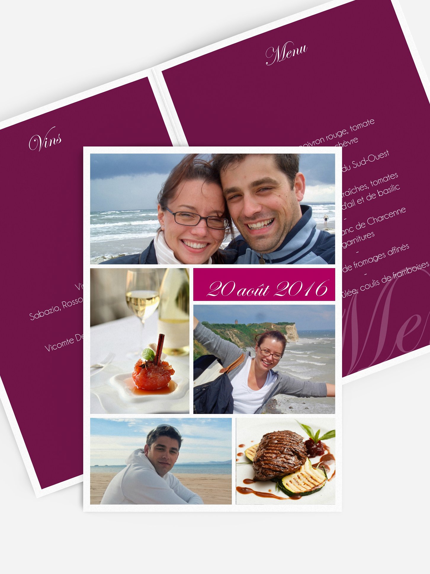 Menu mariage Galerie de photos