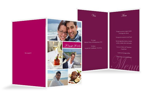 Menu mariage Galerie de photos