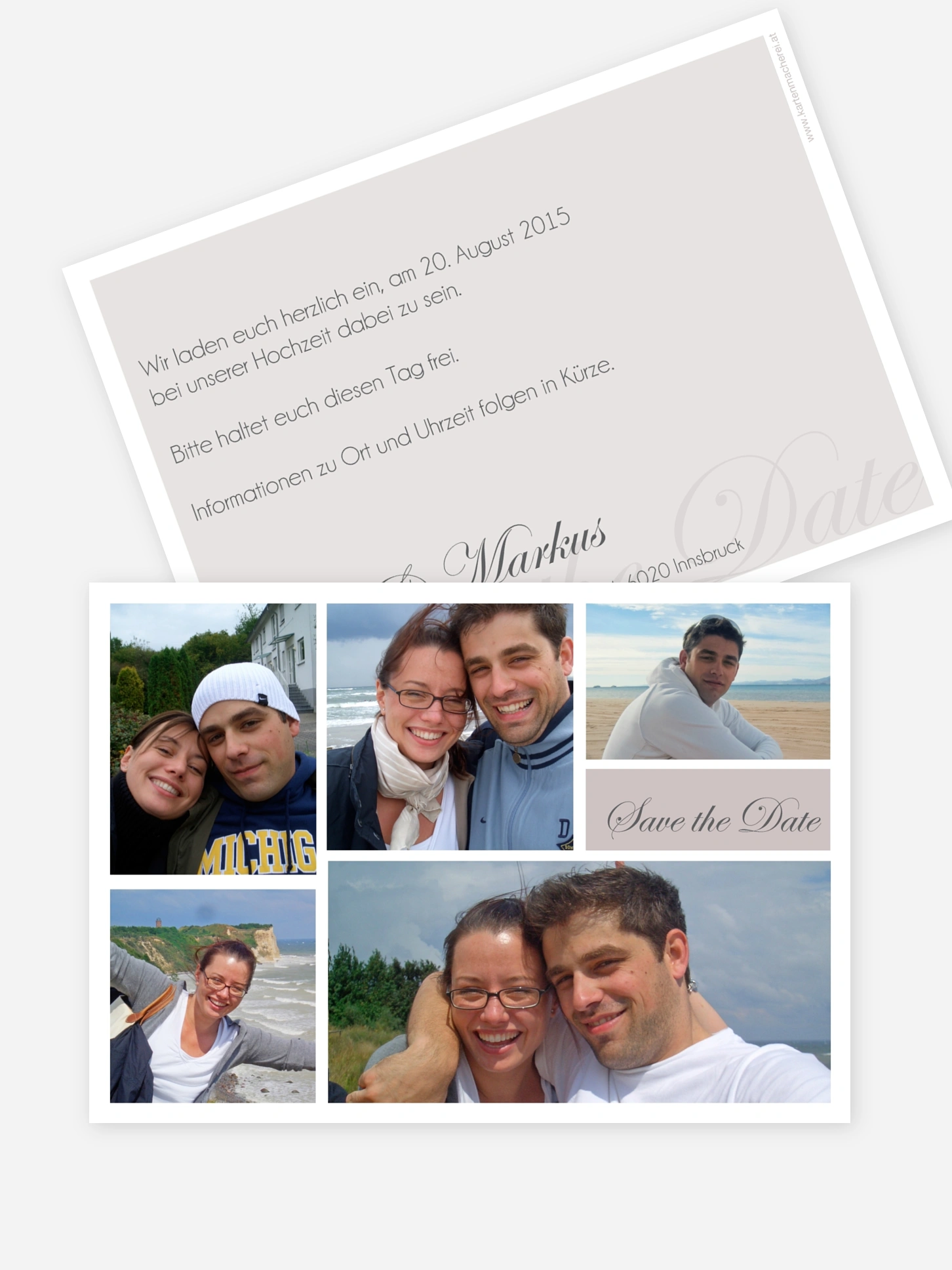 Save-the-Date Karte Fotowand