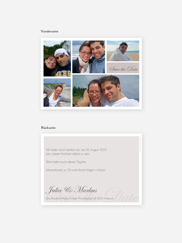 Save-the-Date Karte Fotowand