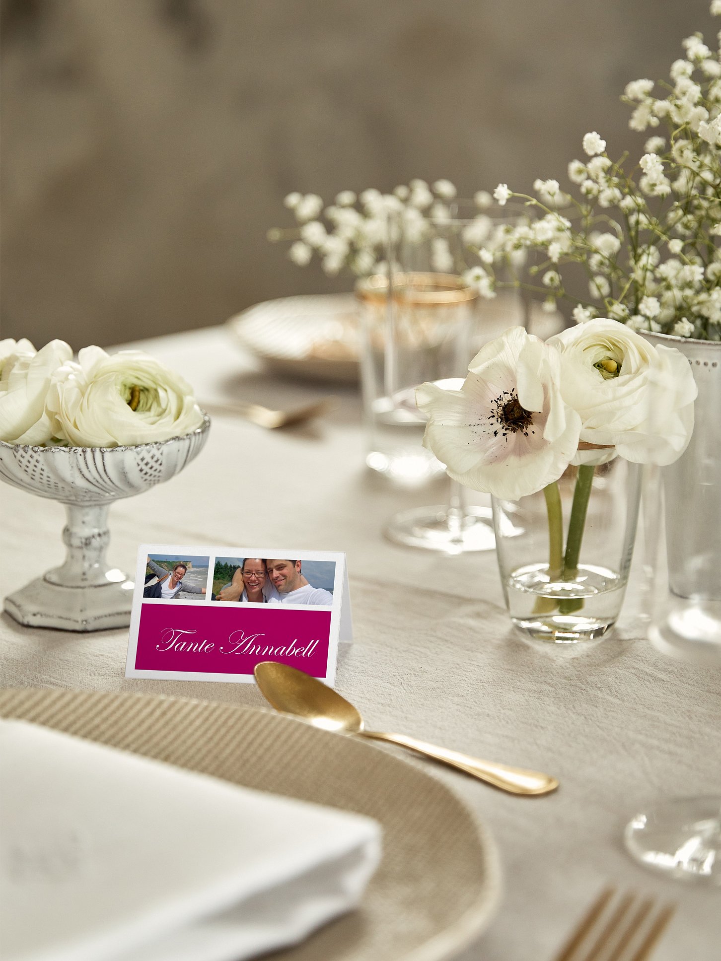Tischkarte Hochzeit Fotowand