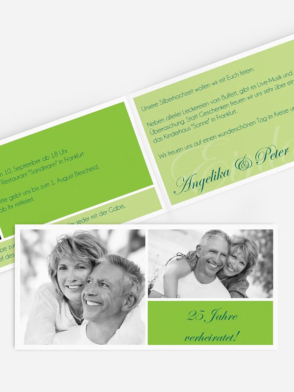 Einladung zur Silberhochzeit Fotowand