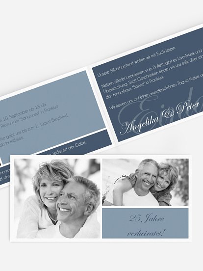 Einladung zur Silberhochzeit Fotowand