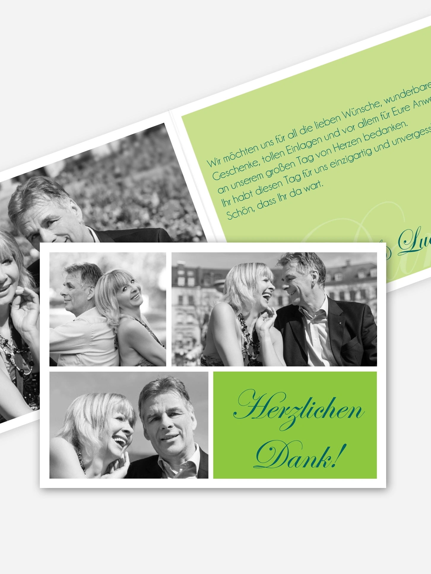 Danksagung zur Silberhochzeit Fotowand