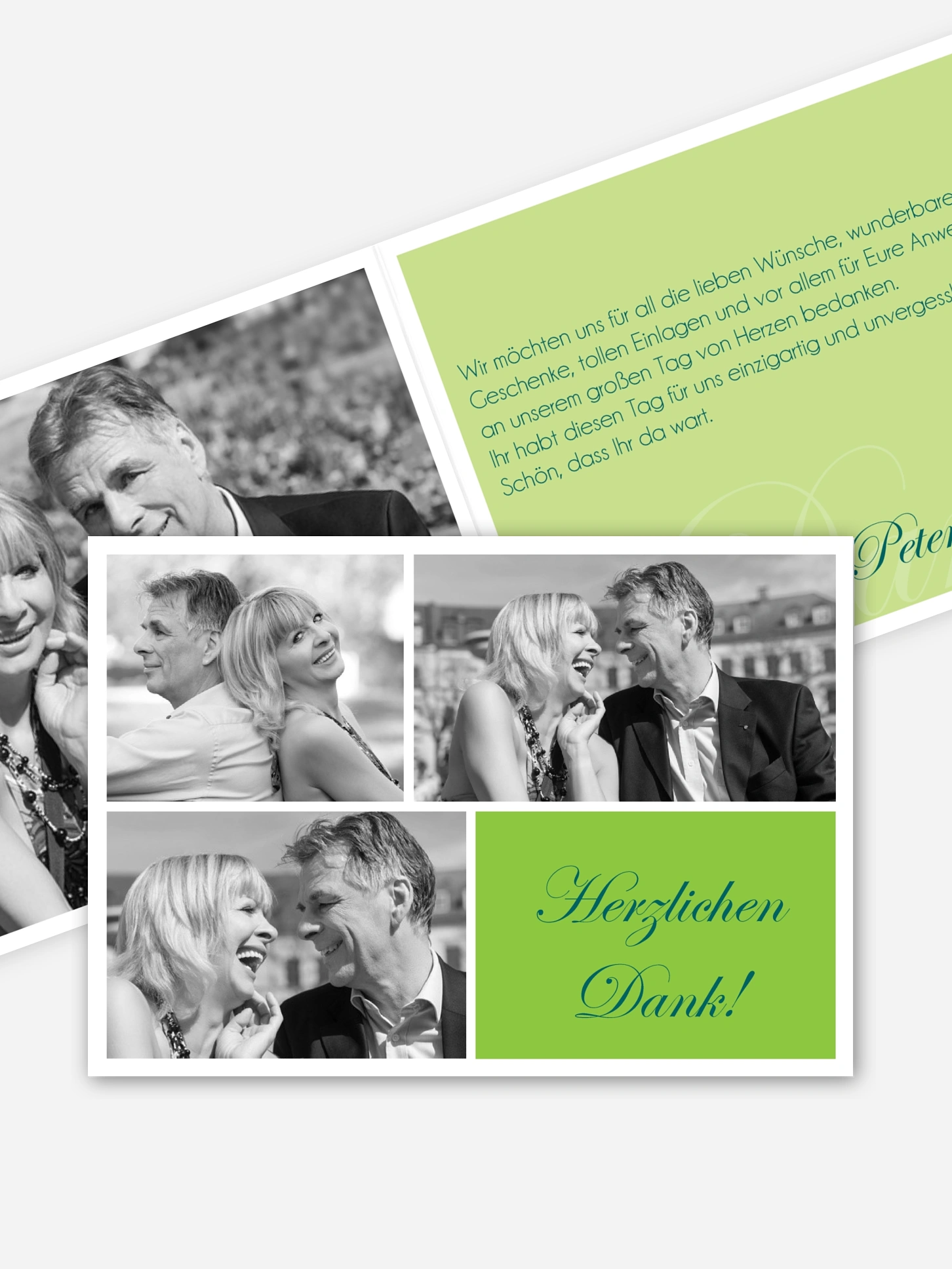Danksagung zur Silberhochzeit Fotowand