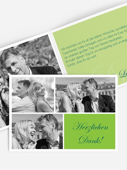 Danksagung zur Silberhochzeit Fotowand