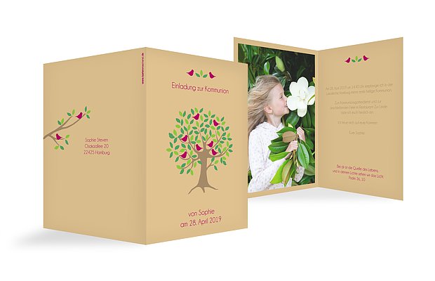 Kommunionseinladung Baum