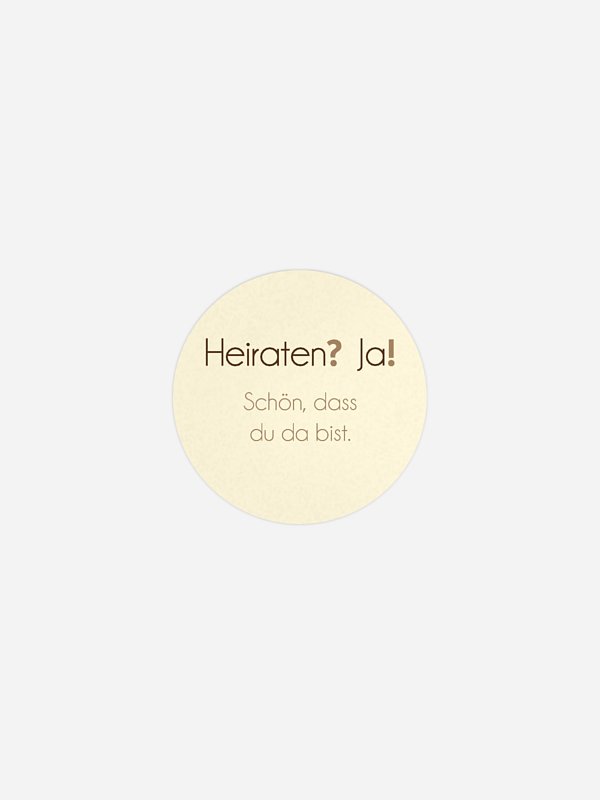 Geschenkaufkleber Hochzeit Heiraten? Ja!