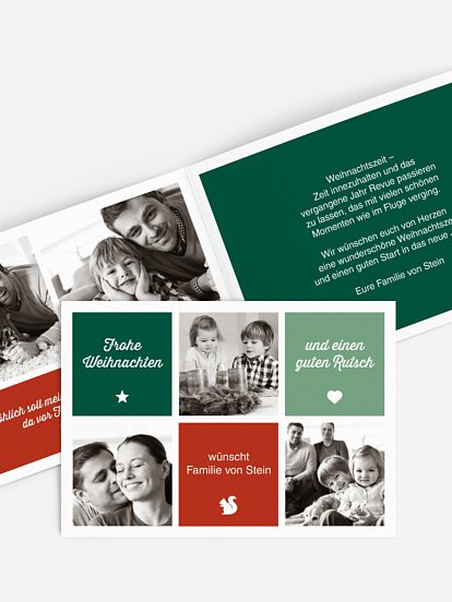 Weihnachtskarte Vierecke