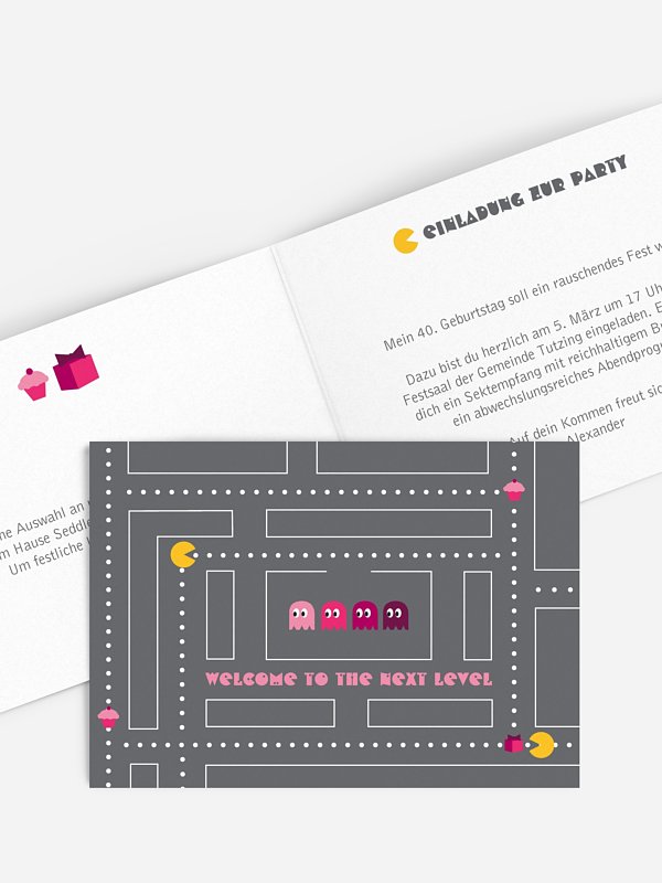 Einladung 40. Geburtstag Game On