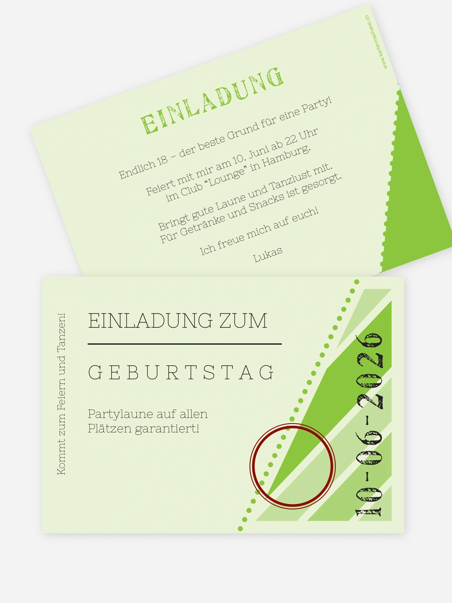 Einladung 18. Geburtstag Eintrittskarte