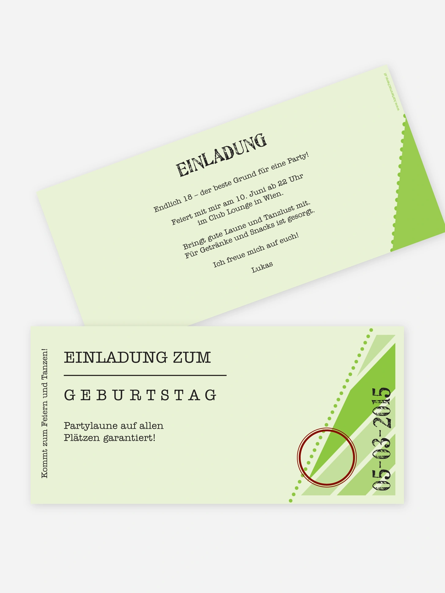 Einladung 18. Geburtstag Eintrittskarte
