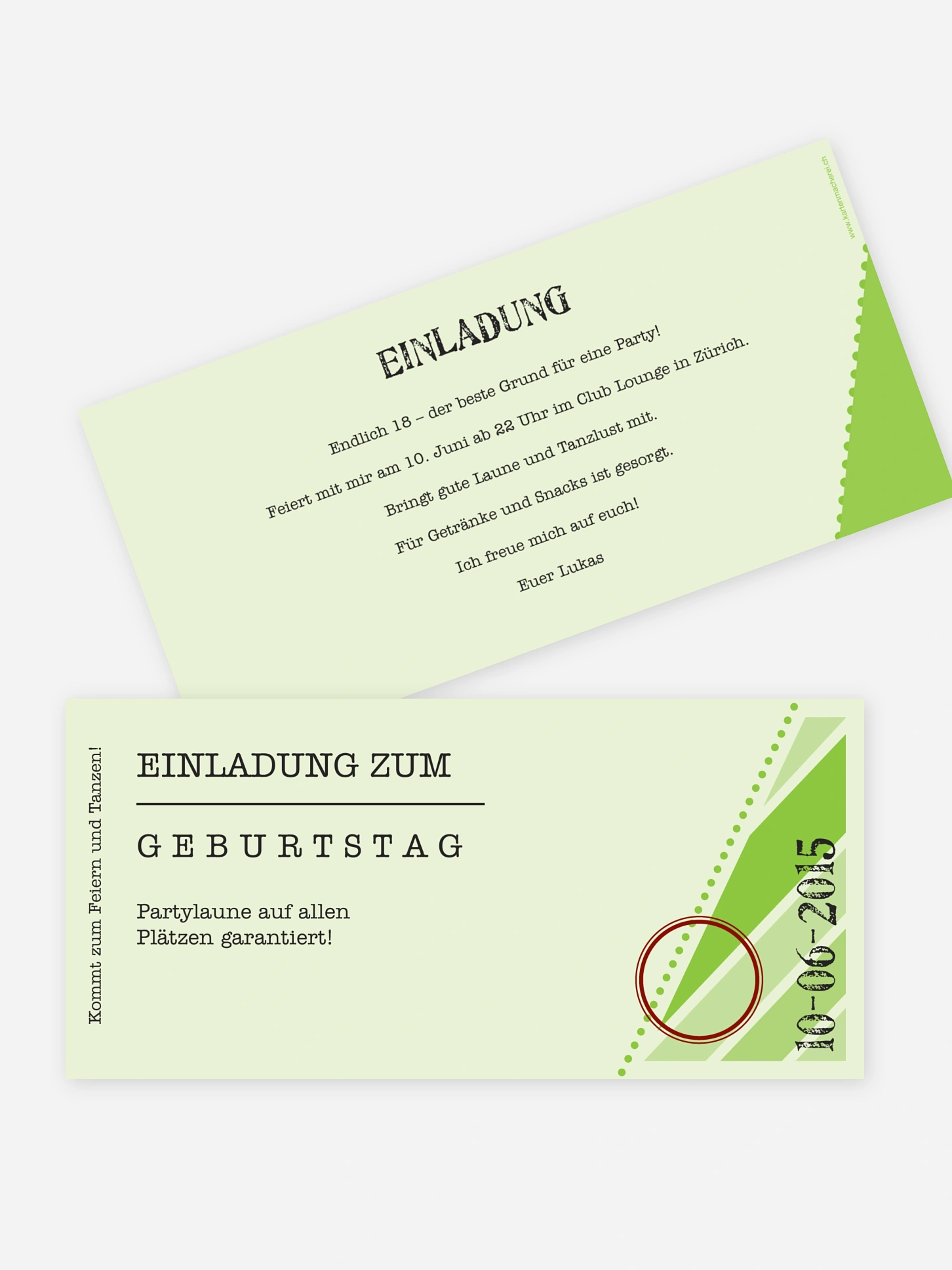 Einladung 18. Geburtstag Eintrittskarte