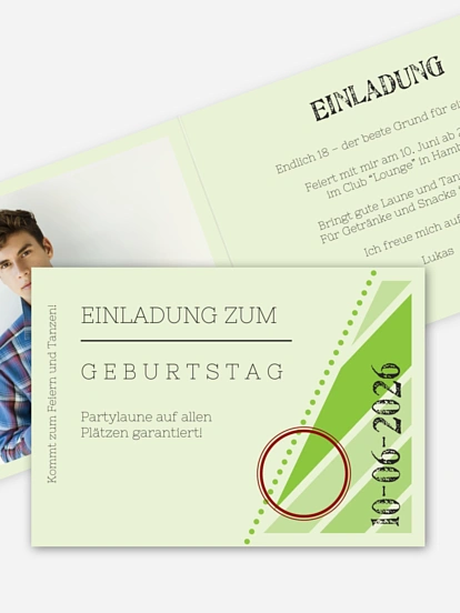 Einladung 18. Geburtstag Eintrittskarte