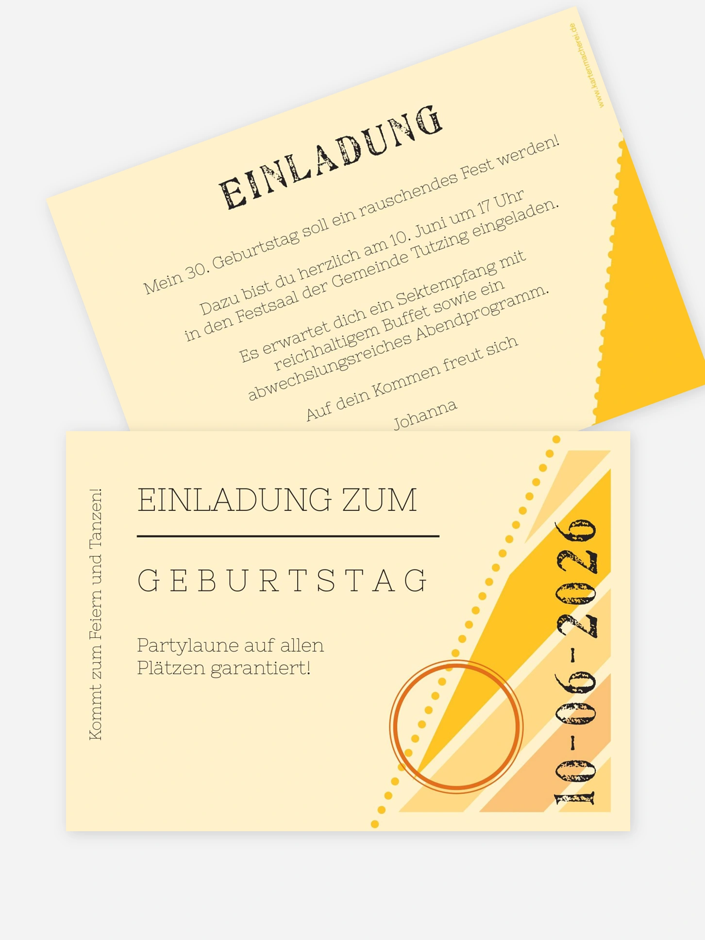 Einladung 30. Geburtstag Eintrittskarte