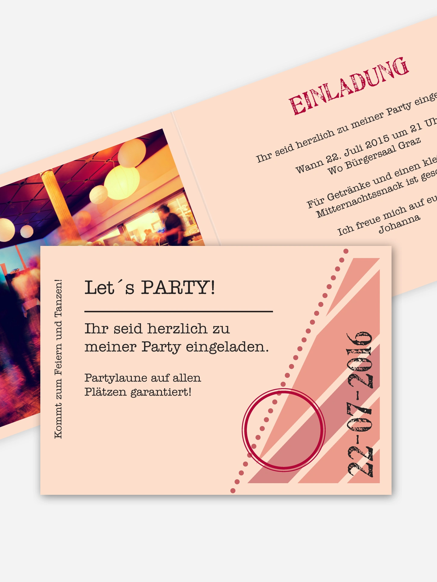 Partyeinladung Eintrittskarte