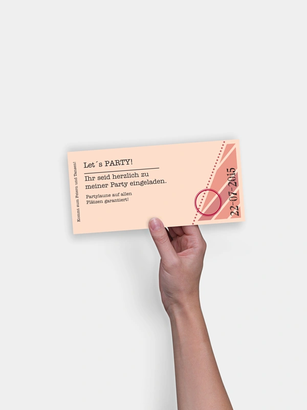 Partyeinladung Eintrittskarte