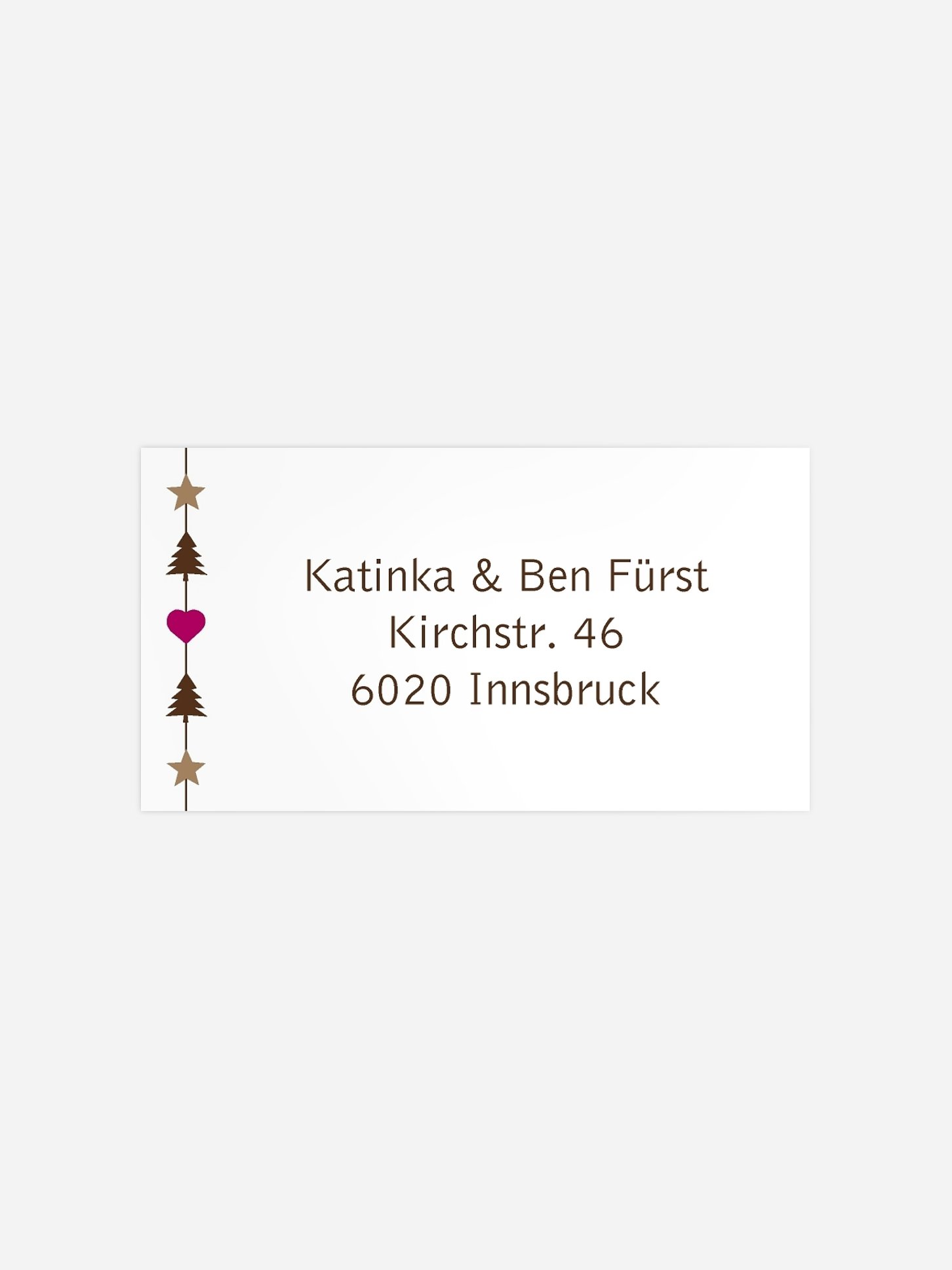 Empfängeraufkleber Weihnachten Festschmuck