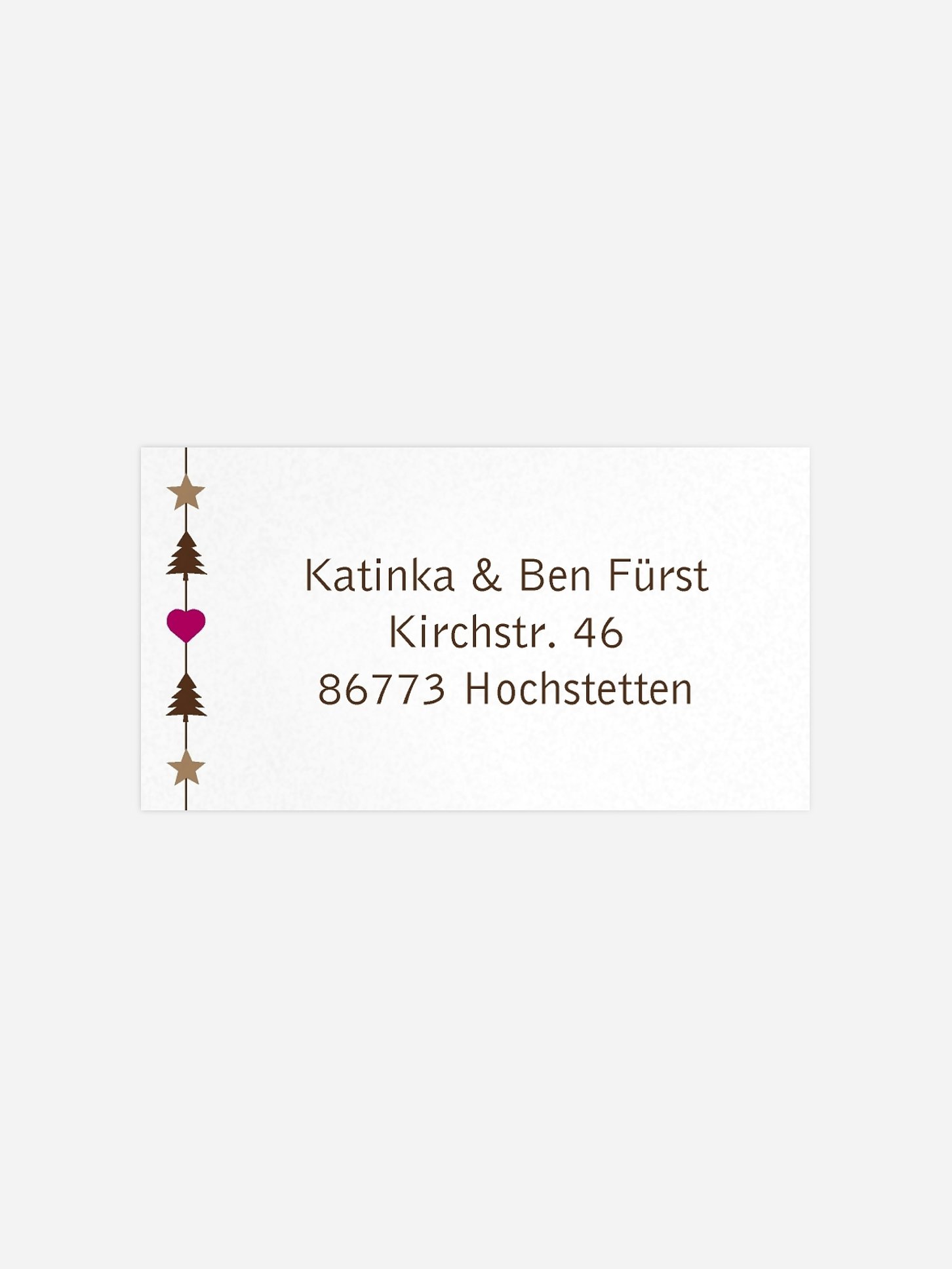 Empfängeraufkleber Weihnachten Festschmuck