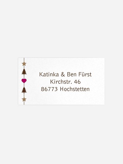 Empfängeraufkleber Weihnachten Festschmuck