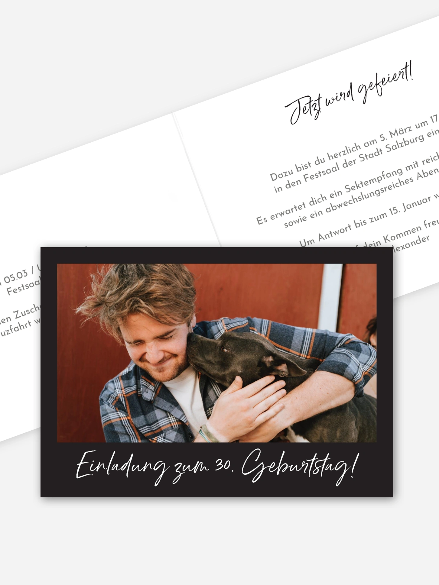 Einladung 30. Geburtstag Analogbild